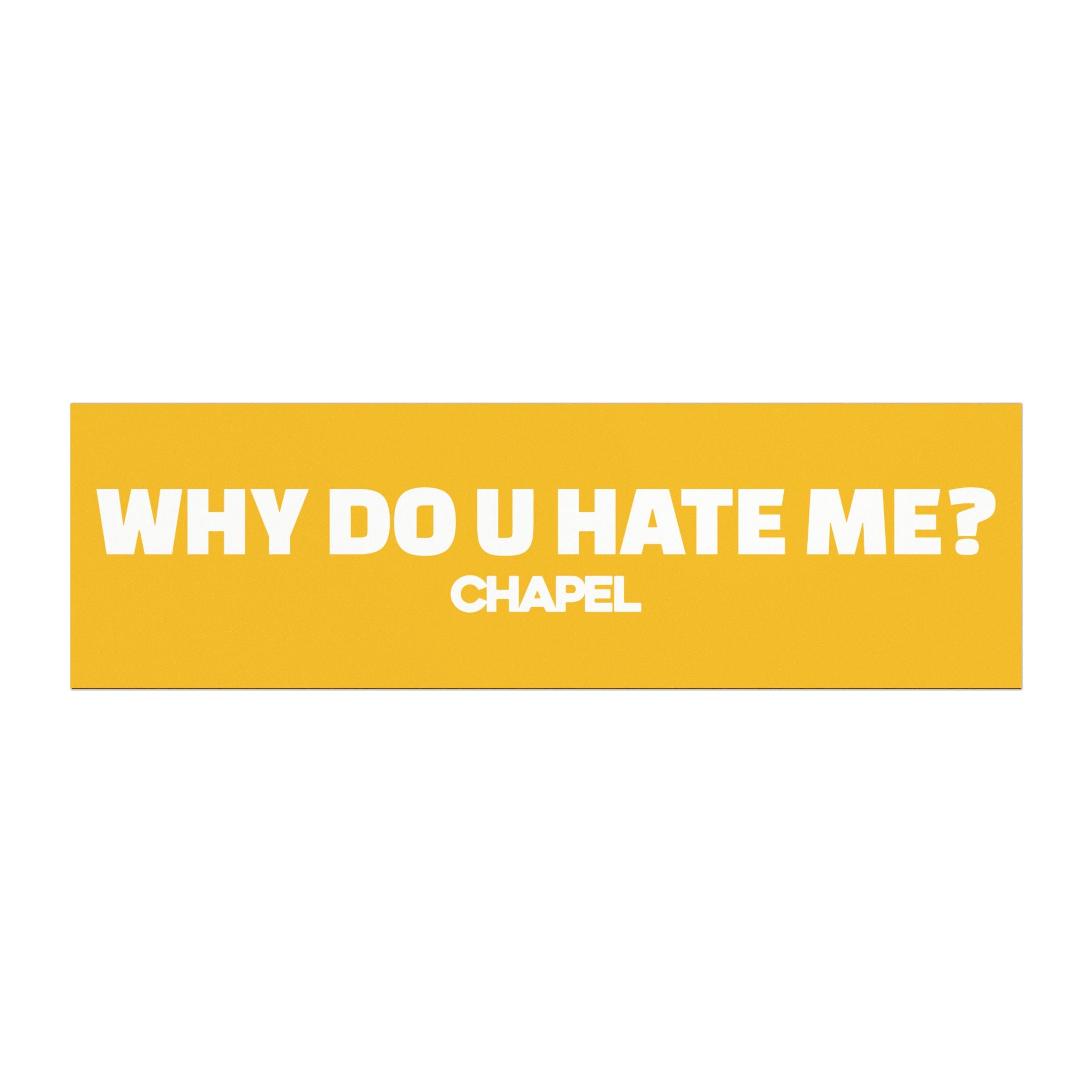 “Why Do U Hate Me?” Car Magnet